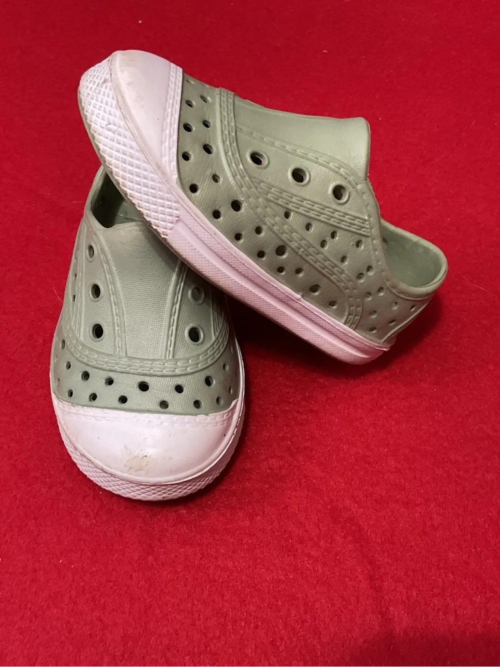 Little Me Olive Green Slip-On Baby Walkers